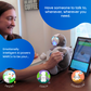 Adolescent girl talking with plush companion robot and seeing GPT AI on screen, says robot can talk as friend, coach, or counselor